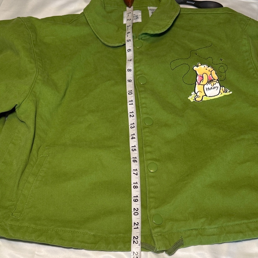 Disney Winnie The Pooh RARE Green Denim Jean Jacket Women's XL - Picture 9 of 10